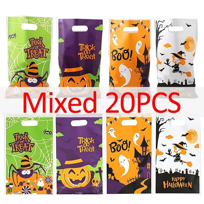 20-100 pièces sacs à bonbons mixte Halloween thème Style coloré citrouille fantôme chauve-souris Hal