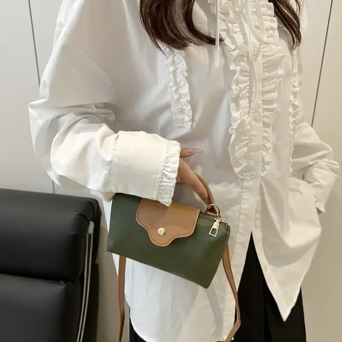 Sac à main carré mini rétro en nylon pour femme