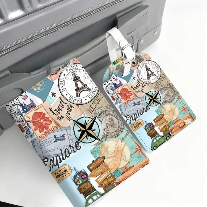Étiquettes de bagages en PU légères pour voyages