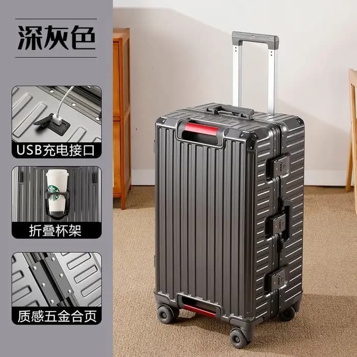 Valise de voyage grande taille avec cadre en aluminium