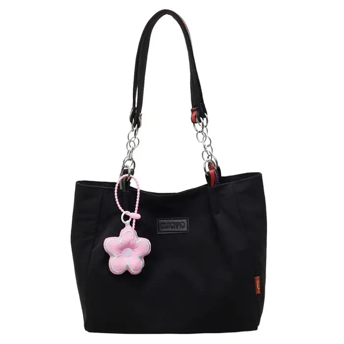Sac pour femmes avec décoration florale en Nylon, sac à main à bandoulière de grande capacité, sac d