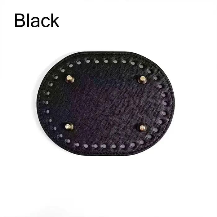 Nouveau fond de sac ovale en cuir PU avec 36 trous, accessoires de sac DIY, matériau 14,5 cm * 11 cm