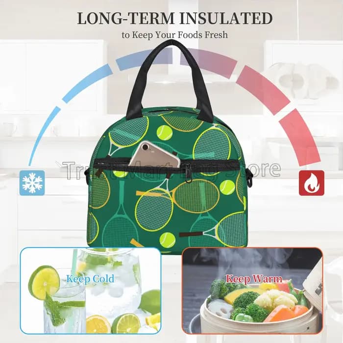 Sac à déjeuner isolé pour raquettes et balles de Tennis