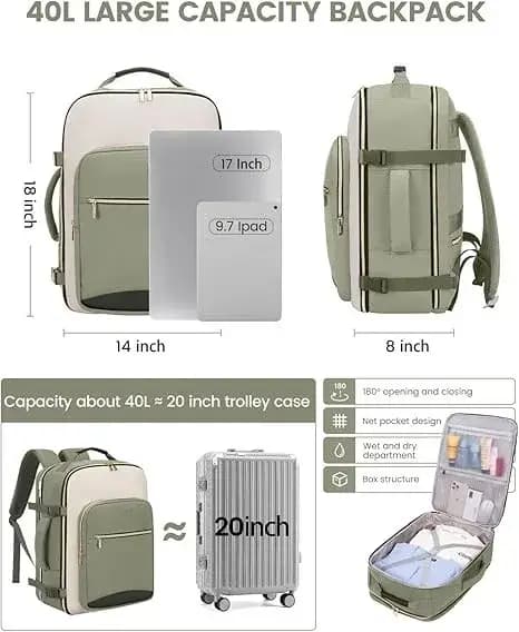 Lot de 4 sacs à dos de voyage 40L pour femmes