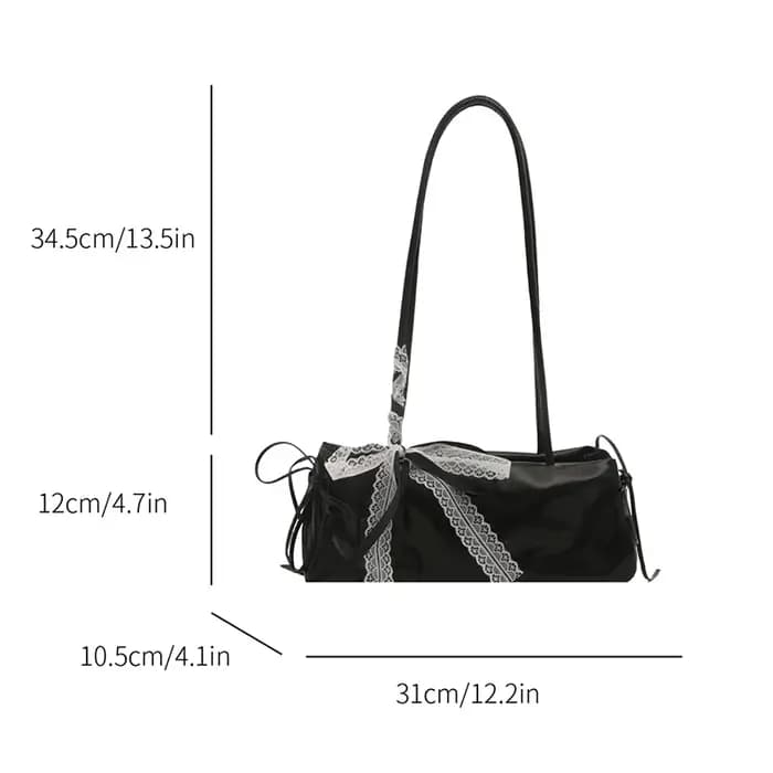 Sac carré français élégant avec nœud coréen