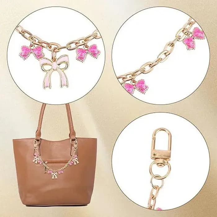 Breloque de sac à chaîne avec nœud tendance - Accessoires de sac suspendus avec pendentifs élégants pour la décoration de sacs
