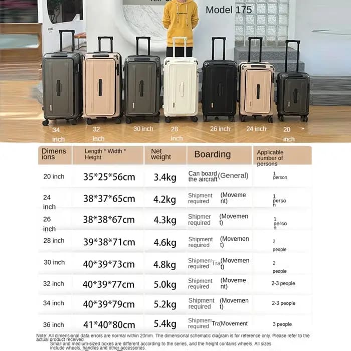Valise de voyage extensible grande taille 32/34 pouces