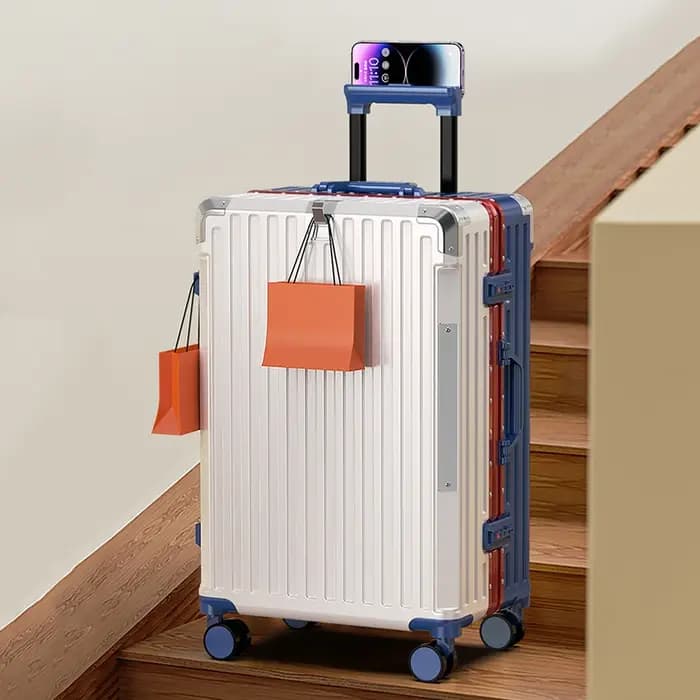 Valise de voyage à cadre en aluminium, nouvelle valise à roulettes pour homme, 28/30 pouces, grande taille, bagage 20 pouces, valise cabine avec serrure à code.