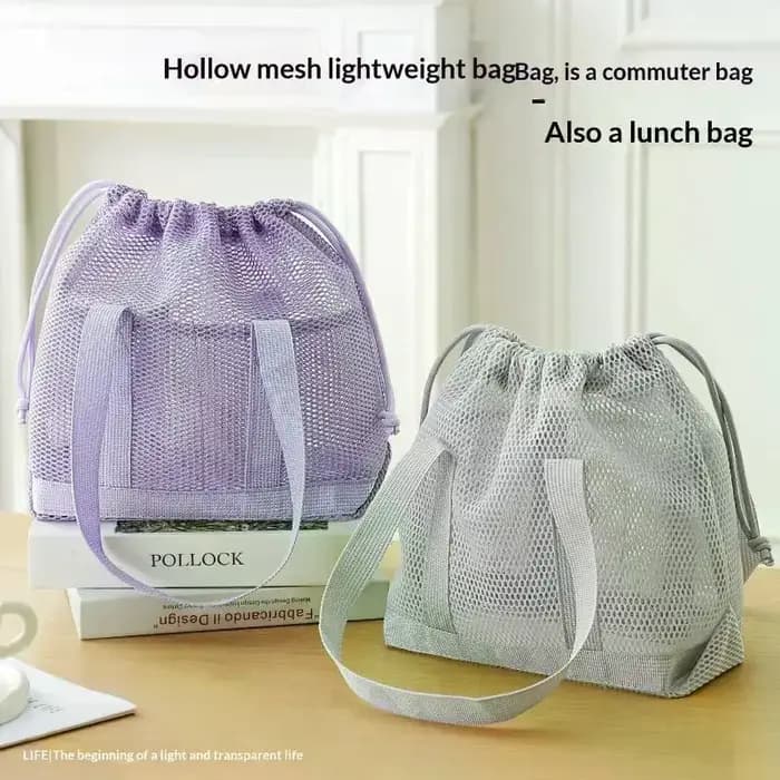 Sac fourre-tout en maille avec cordon de serrage