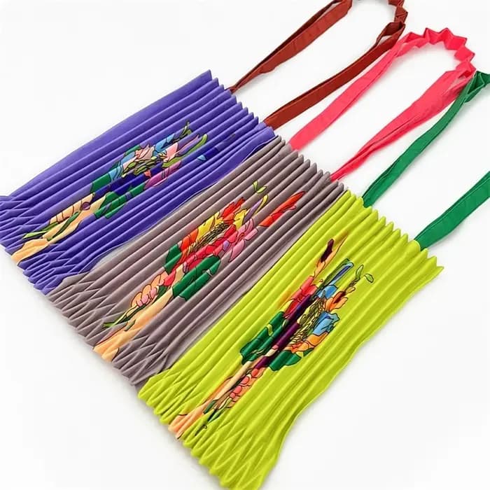 LANMREM 2025 nouveau sac à main plissé imprimé fleuri pour les femmes Style artistique français grande capacité sac