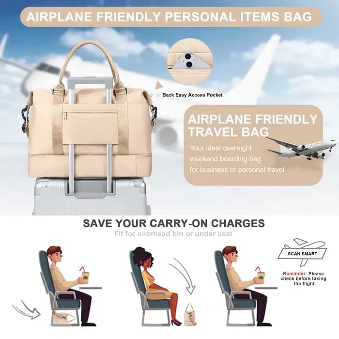 Easyjet-Grand sac de sport pliable 45x36x20