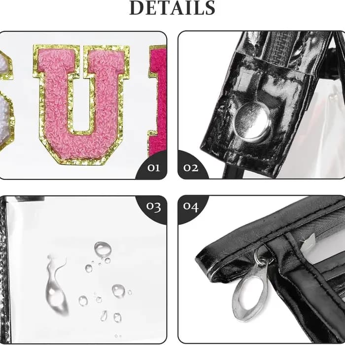 Trousse de maquillage avec lettres brodées