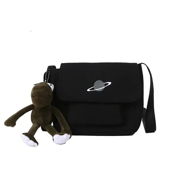 Collage décontracté étudiant Sac de messager femmes petit Sac toile Sac à bandoulière
