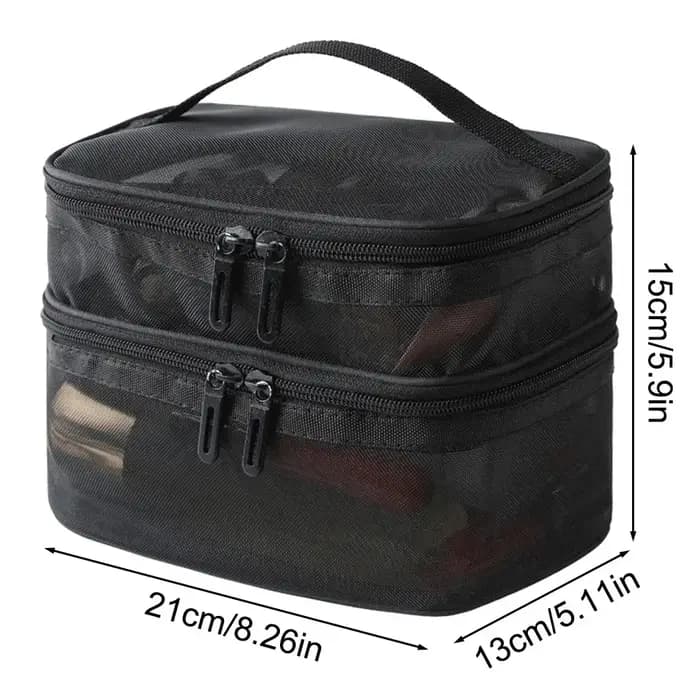 Sac de maquillage en maille double couche