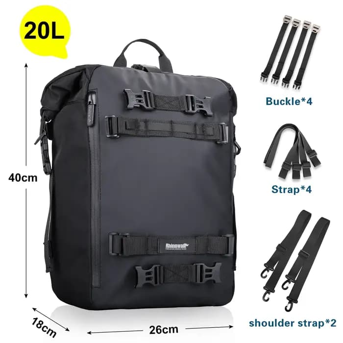 Rhinowalk sac de siège arrière de moto 10L 20L 30L sac de bagages étanche Motocross multi-fonction pare-chocs Modificati
