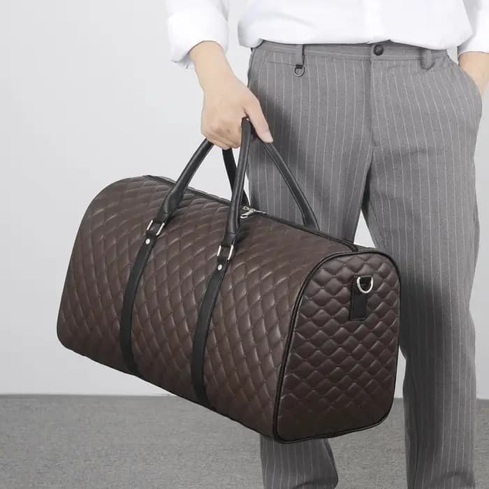 Fourre-tout de voyage affaires grande capacité sac à main salle de sport Fitness homme en cuir PU Lingge bagage