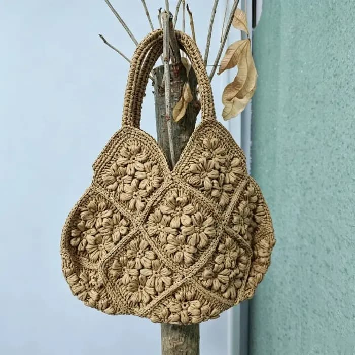 Sac de plage tissé de luxe haut de gamme pour femme