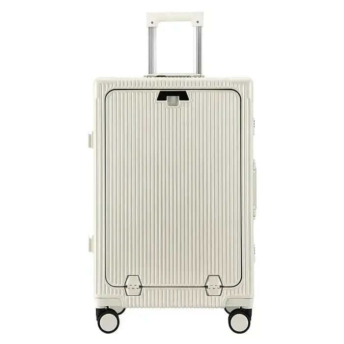 Valise à bagages roulante de grande capacité, ouverture frontale, cadre en aluminium ABS + boîtier d