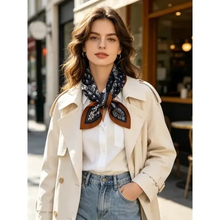 Foulard carré de luxe 100% Soie de Mûrier 70cm