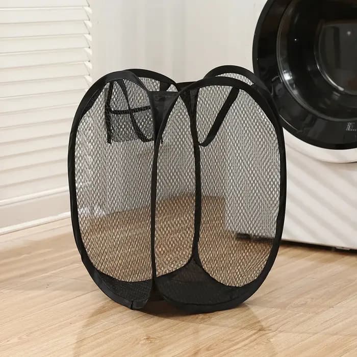 Sac à linge haute capacité avec cordon de serrage - Pochette de rangement de voyage lavable en machi