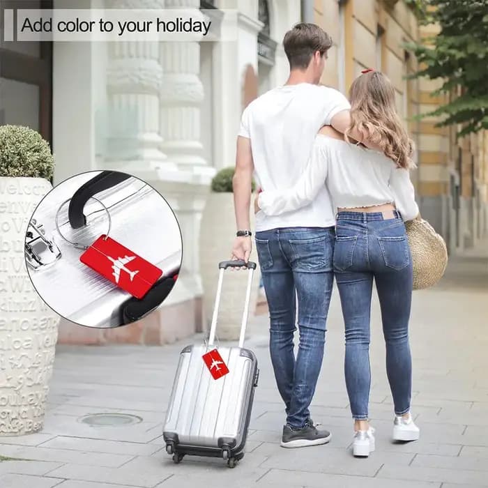 Étiquettes de bagages réutilisables en aluminium et acier inoxydable pour cartes d'identité