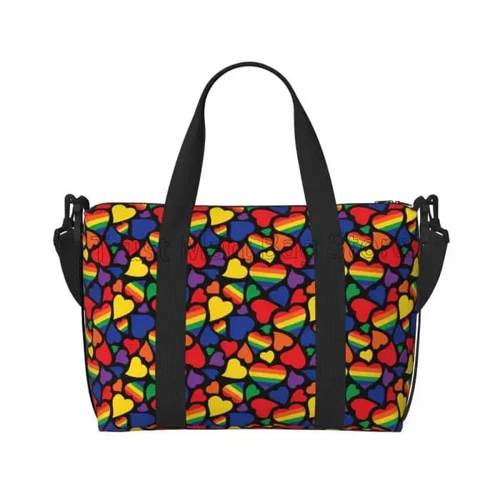 Sac polochon de voyage à motif coeurs d'amour pour femmes