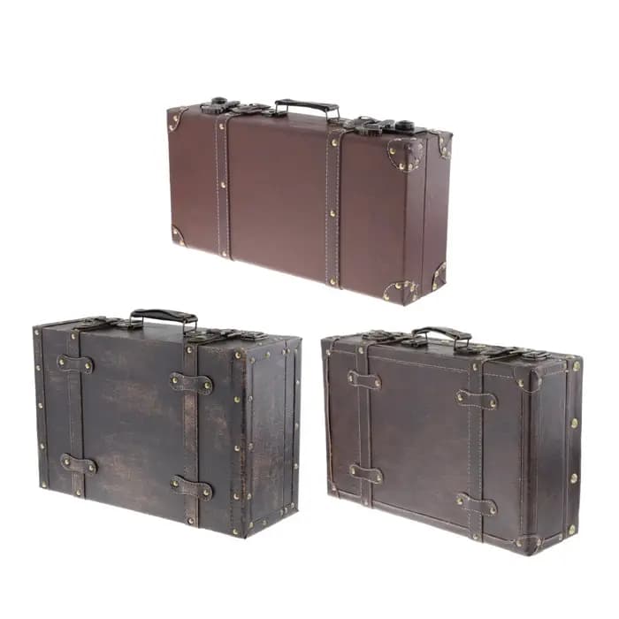 Valise rétro en bois Leatner