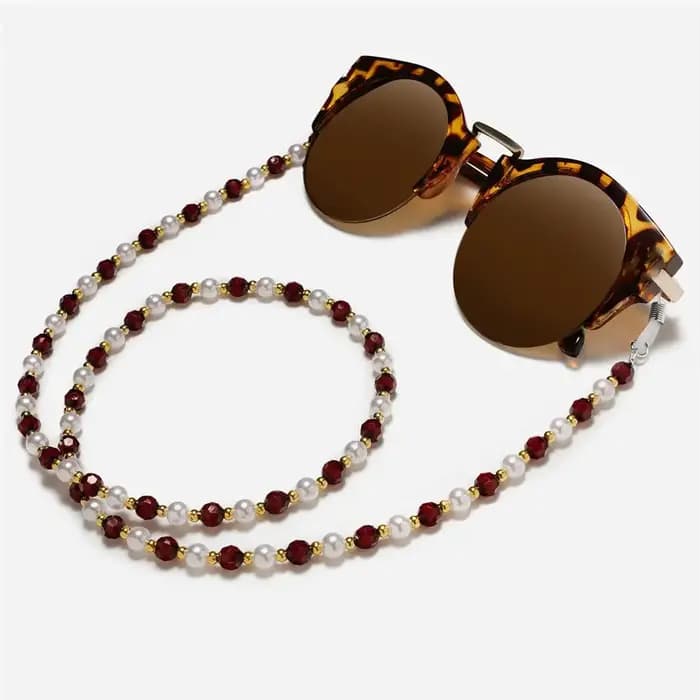 Mode perles de cristal lunettes collier