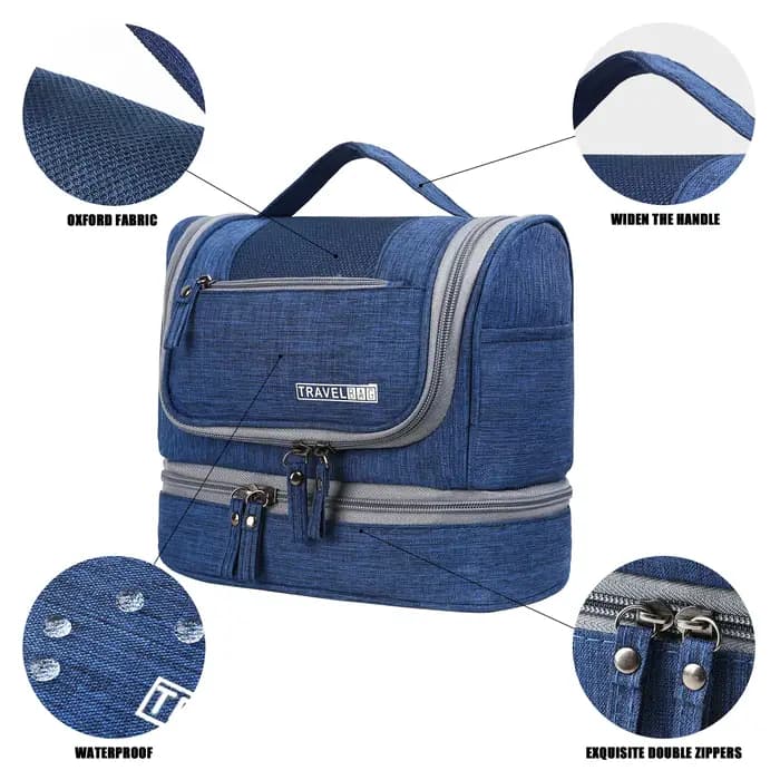 Nouvelle trousse de toilette portable avec crochet de suspension, sac de maquillage pour homme, organiseur de voyage pour articles de toilette, sac de rangement cosmétique pour femme