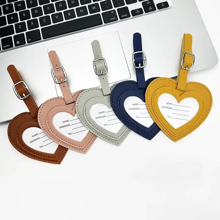 Étiquette de bagage personnalisée en cuir PU avec nom et lettres DIY