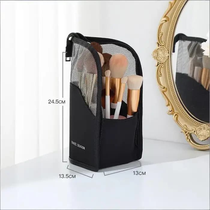 Trousse à cosmétiques transparente avec fermeture éclair pour femmes