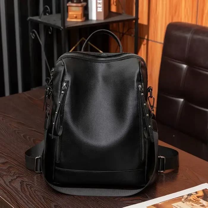 Sac à dos de marque en cuir véritable pour femmes