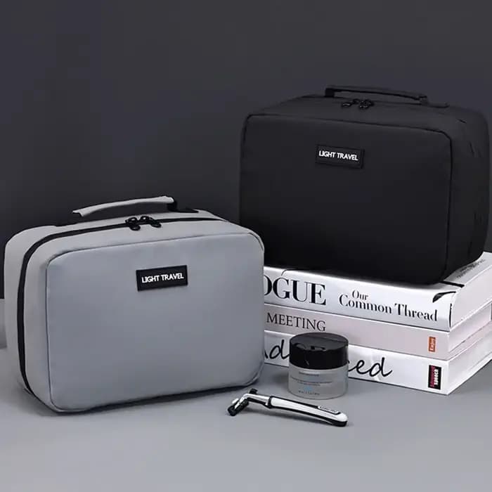 Trousse de Toilette Homme Grande Capacité Imperméable avec Séparation Sec/Humide