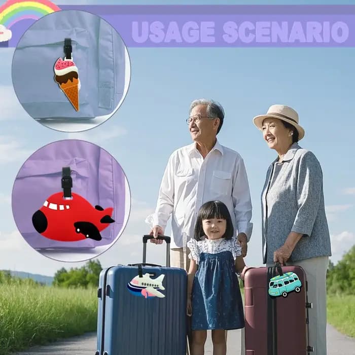 Étiquette de bagage en forme de crème glacée mignonne