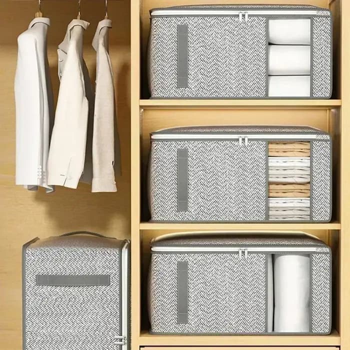 Sac de rangement de vêtements pliable courtepointes visuels organiser des cas avec poignée couverture d’oreiller