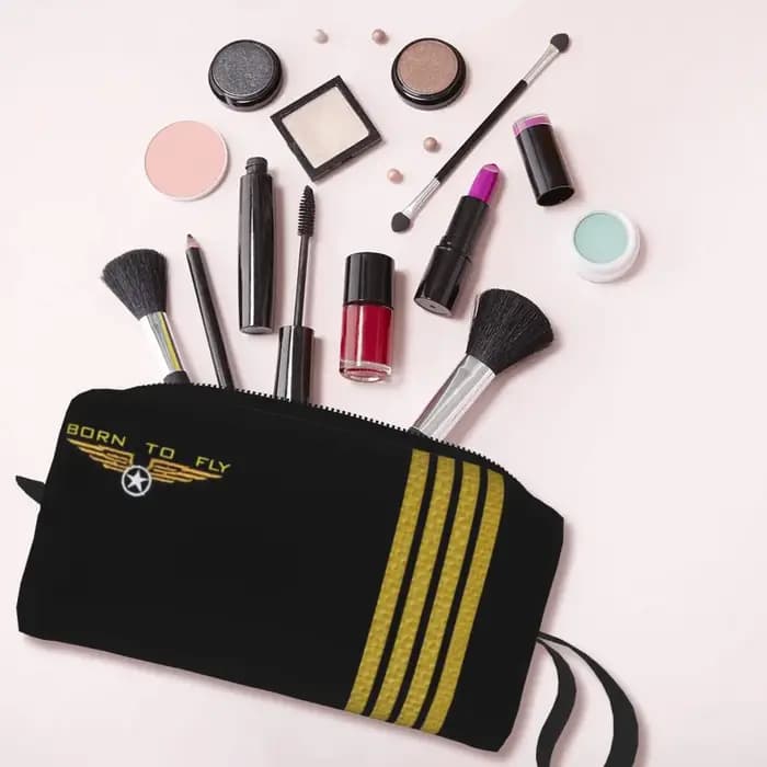 Né pour voler pilote de vol trousse de maquillage femmes voyage organisateur cosmétique mode vol Aviation aviateur stockage trousses de toilette