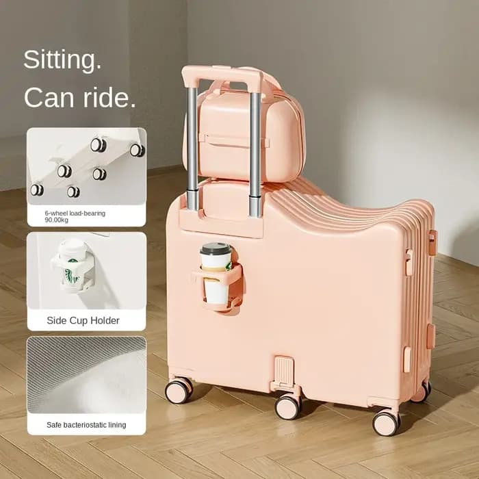 Ensemble de valises pour enfants, peut s'asseoir et monter, valise à roulettes avec mot de passe de