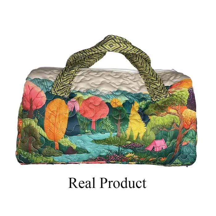 Sac de voyage matelassé imprimé 3D motif cactus floral