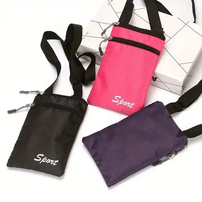 Sac de sport incliné pour téléphone – sac multifonctionnel avec sangle réglable en fibre de polyester durable