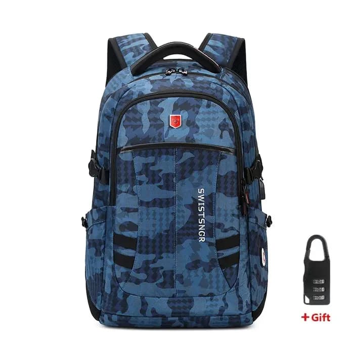 Sac à dos étanche pour ordinateur portable 15.6 pouces hommes USB charge antivol sac à dos suisse voyage femmes sac à dos homme sac d'école Mochila