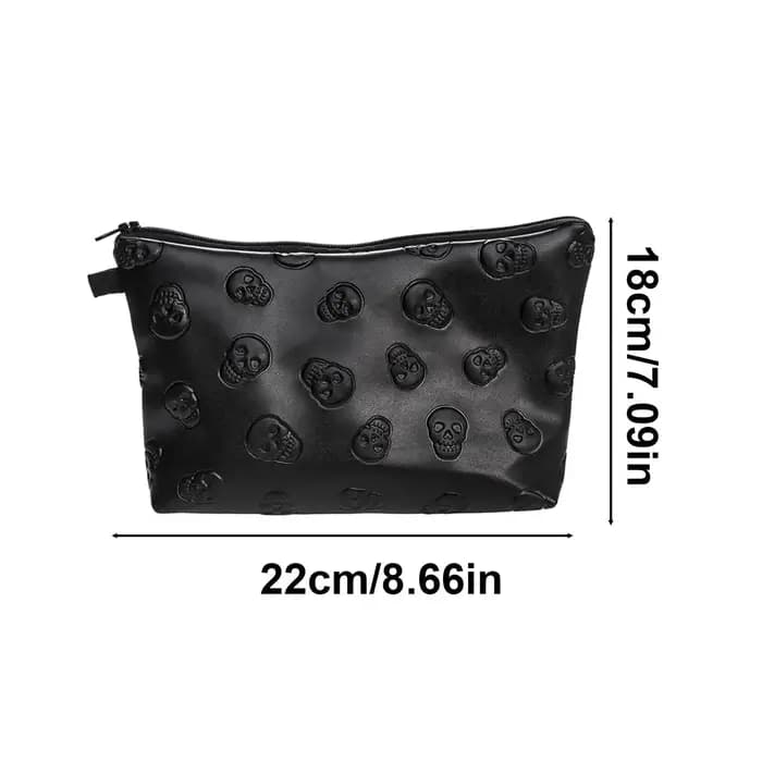 Sac à cosmétiques en cuir PU imperméable, sac de maquillage, organisateur de voyage pour cosmétiques, trousse de toilette, sacs de rangement pour maquillage, noir
