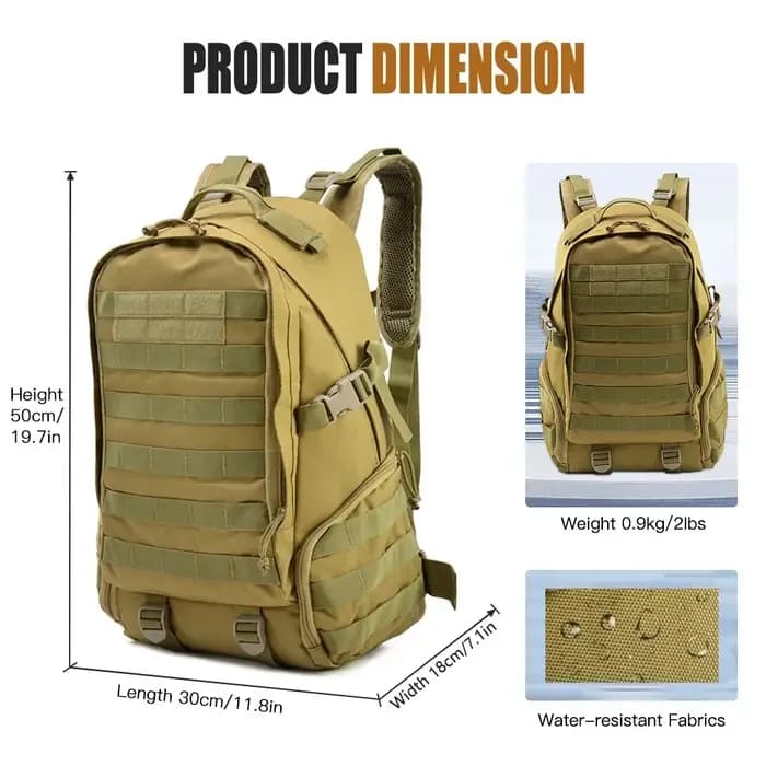 30L randonnée sac à dos tactique 900D Oxford sacs imperméables en plein air Molle Camping sac à dos sac