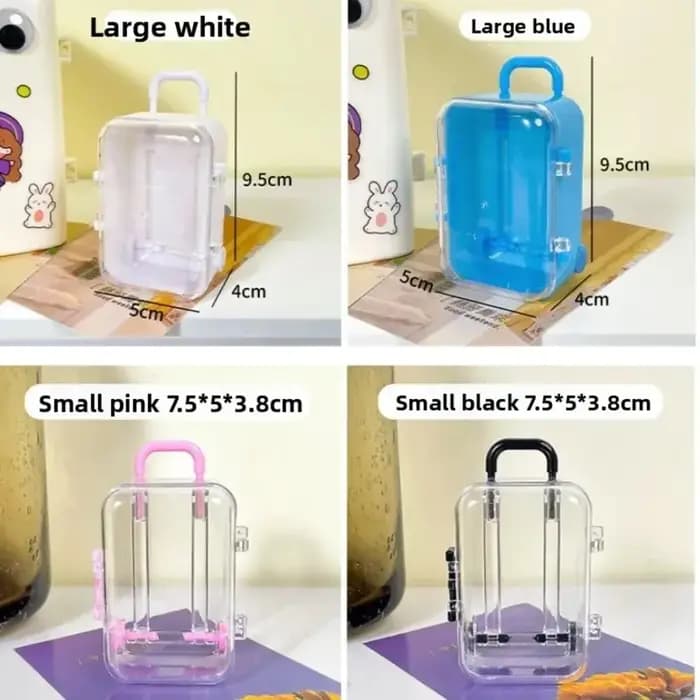 Boîte de rangement transparente mini valise