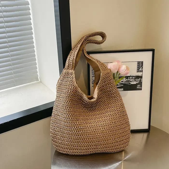 Mode rotin femmes sacs à bandoulière tissé femme sacs à main grande capacité été plage sacs de paill