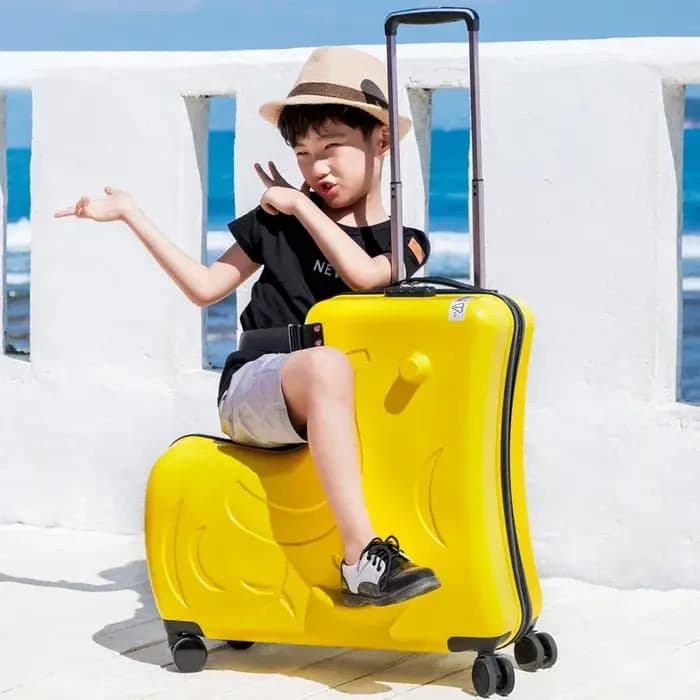 Valise de dessin animé poney mignon pour enfants, peut s'asseoir et monter, bagages à main pour enfa