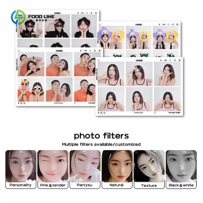 Borne photo automatique robotisée personnalisée avec imprimante instantanée pour centres commerciaux et entreprises de vente au détail