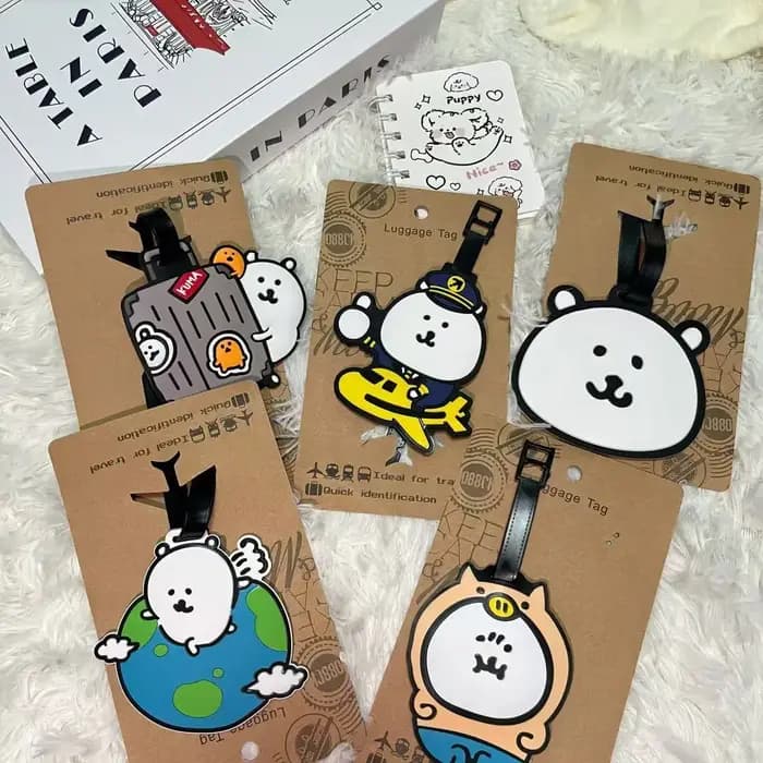 Étiquette de bagage mignonne de dessin animé, identifiant de bagage de voyage, étiquette suspendue pour bagages enregistrés