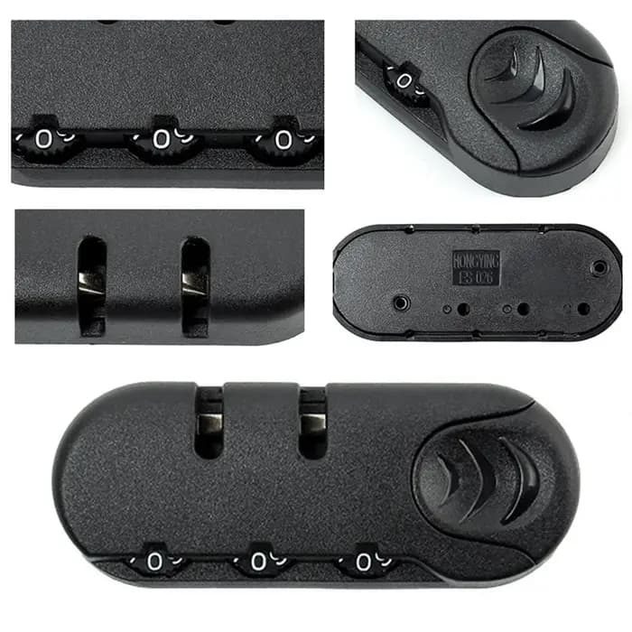 Cadenas noir à 3 chiffres pour bagages de voyage
