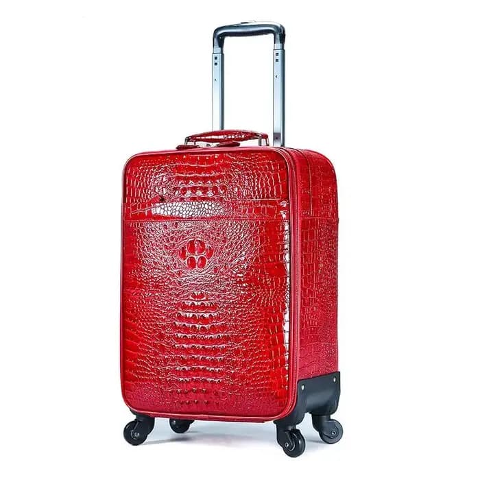 Valise de luxe en cuir gaufré de crocodile de 20 pouces – Bagage à main