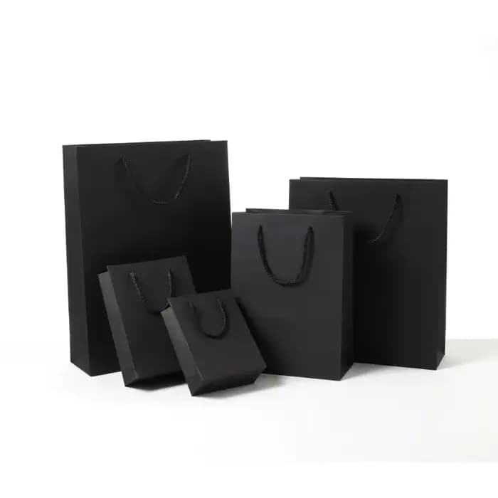 Sac cadeau en papier noir Simple de haute qualité